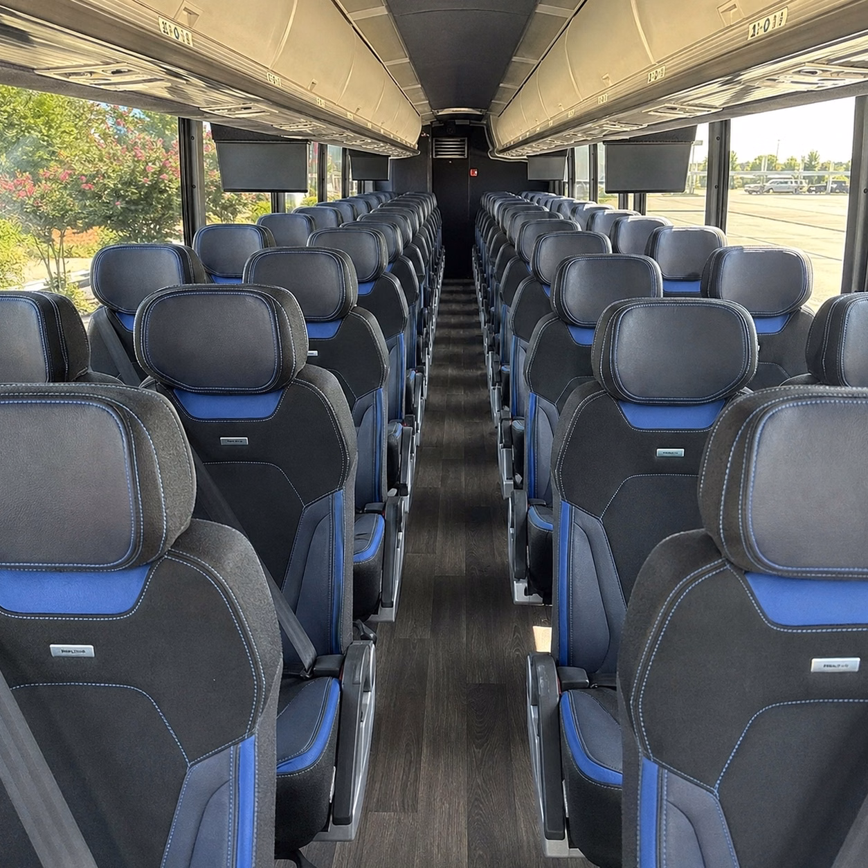 56 passenger charter bus inside